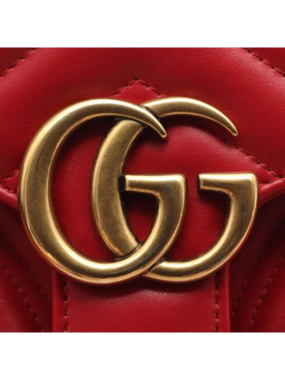 Gucci Shoulder Bag GG Marmont Red Leather